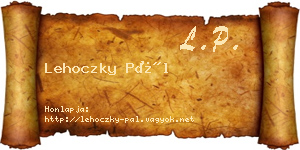 Lehoczky Pál névjegykártya