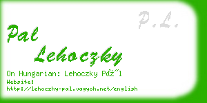 pal lehoczky business card